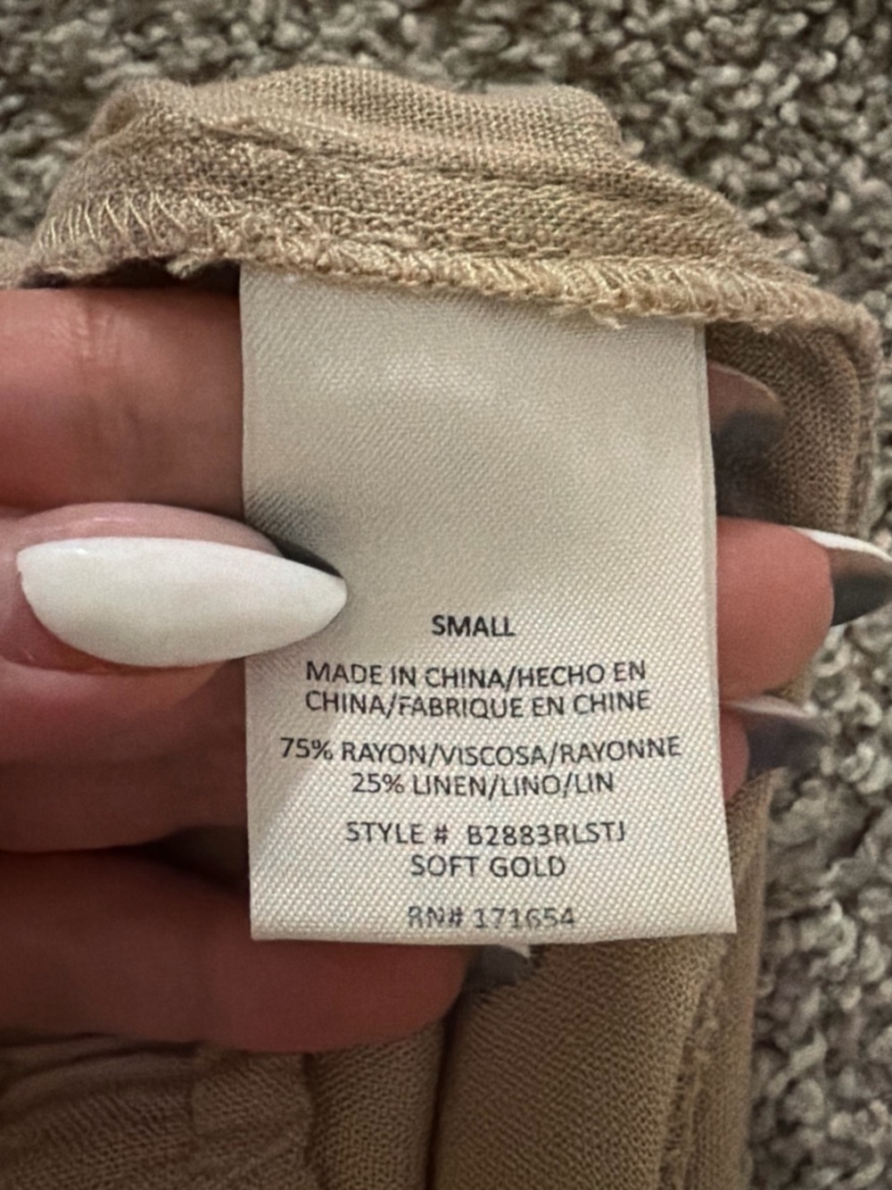 thread + supply beige/tan linen pants with elastic waistband - Picture 5 of 5